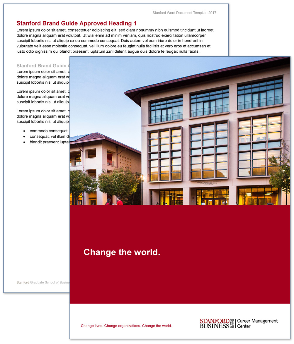 Stanford Graduate School of Business Career Management Word Doc Template
